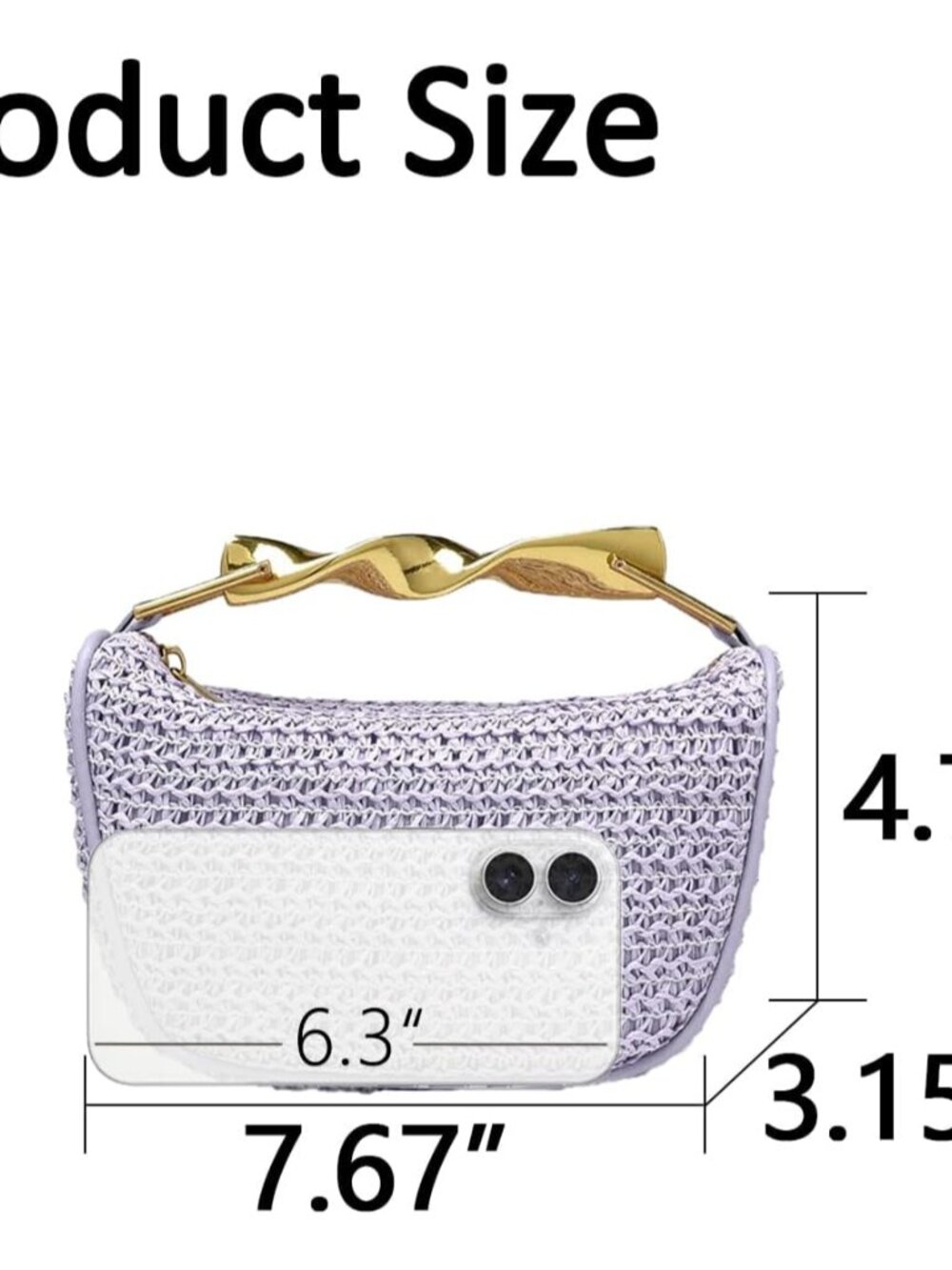 Mini Handmade Straw Crossbody Bags for Women Summer Beach Satchel Purse Fashion - Picture 6 of 6